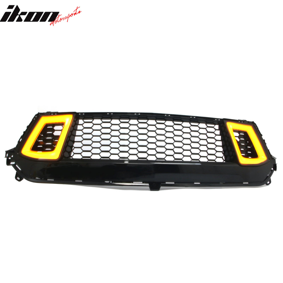 2024-2026 Ford Mustang Front Upper LED Grille Gloss Black ABS V2 Style