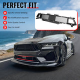 2024-2026 Ford Mustang GT Fog Light Cover & Upper Lower Grille Shelby Super Snake Style Gloss Black ABS Plastic Fog Lamp Decoration Bezel