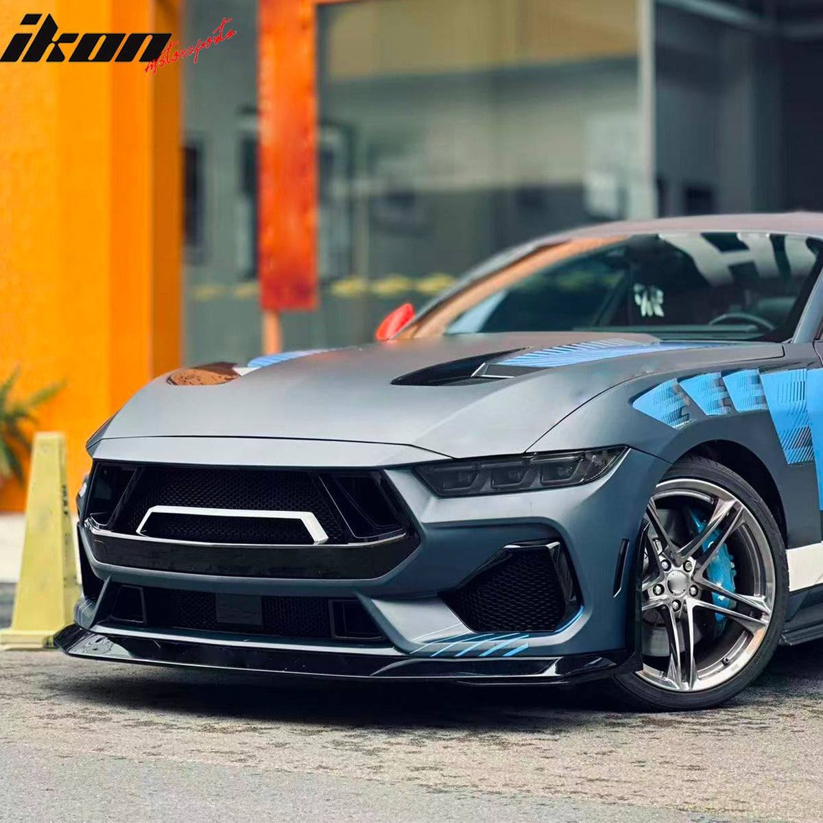 2024-2026 Ford Mustang GT Front Lower Grille Shelby Super Snake Style Gloss Black ABS Plastic Replacement Bumper Grill