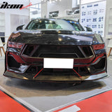 2024-2026 Ford Mustang GT Fog Light Cover & Upper Lower Grille Shelby Super Snake Style Gloss Black ABS Plastic Fog Lamp Decoration Bezel