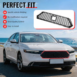 2023-2026 Honda Accord 11th Gen Front Bumper Upper Hood Honeycomb Grille Replacement TR Style ASB Plastic Gloss Black