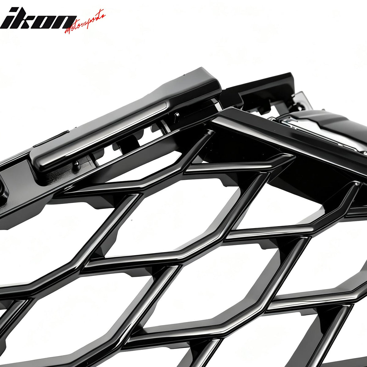 2023-2026 Honda Accord 11th Gen Front Bumper Upper Hood Honeycomb Grille Replacement TR Style ASB Plastic Gloss Black