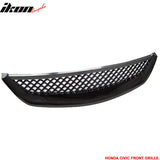2001-2003 Honda Civic 2Dr 4Dr T-R Black Front Hood Grille Grill ABS