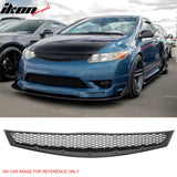 2006-2008 Honda Civic 2-Door Coupe Front Upper Grille Mesh Style Black Replacement Front Bumper Hood Grill