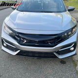 2016-2021 Honda Civic IKON Style Gloss Black Front Bumper Grille ABS