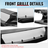 High Flow Front Bumper Upper Hood Mesh Grille for Honda Civic 2016-2018 & Hatchback/Si 2019-2021 3PCS JDM Style ASB Plastic Gloss Black