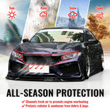 High Flow Front Bumper Upper Hood Mesh Grille for Honda Civic 2016-2018 & Hatchback/Si 2019-2021 3PCS JDM Style ASB Plastic Gloss Black