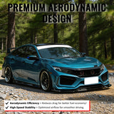 High Flow Front Bumper Upper Hood Mesh Grille for Honda Civic 2016-2018 & Hatchback/Si 2019-2021 3PCS JDM Style ASB Plastic Gloss Black