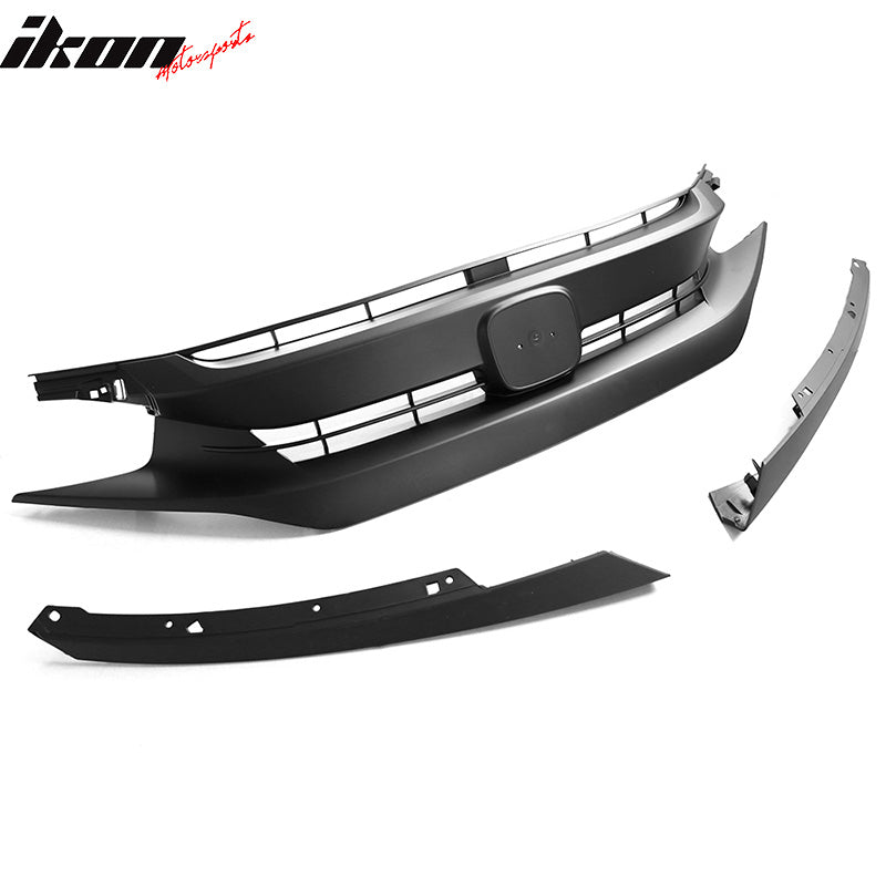 2016-2021 Honda Civic 10th OEM Matte Black Front Bumper Hood Grille
