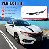 Bumper Grille Cover for Honda Civic 2016-2021 OE Style Gloss Black ABS