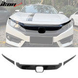 Bumper Grille Cover for Honda Civic 2016-2021 OE Style Gloss Black ABS