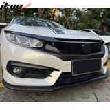 Bumper Grille Cover for Honda Civic 2016-2021 OE Style Gloss Black ABS