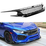 2019-2021 Honda Civic Gloss Black Honeycomb Front Upper Grille ABS