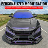 2019-2021 Honda Civic Sedan & Coupe Non-Si JDM Style High Flow Front Bumper Upper Grille Replacement Gloss Black ABS