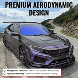 2019-2021 Honda Civic Sedan & Coupe Non-Si JDM Style High Flow Front Bumper Upper Grille Replacement Gloss Black ABS