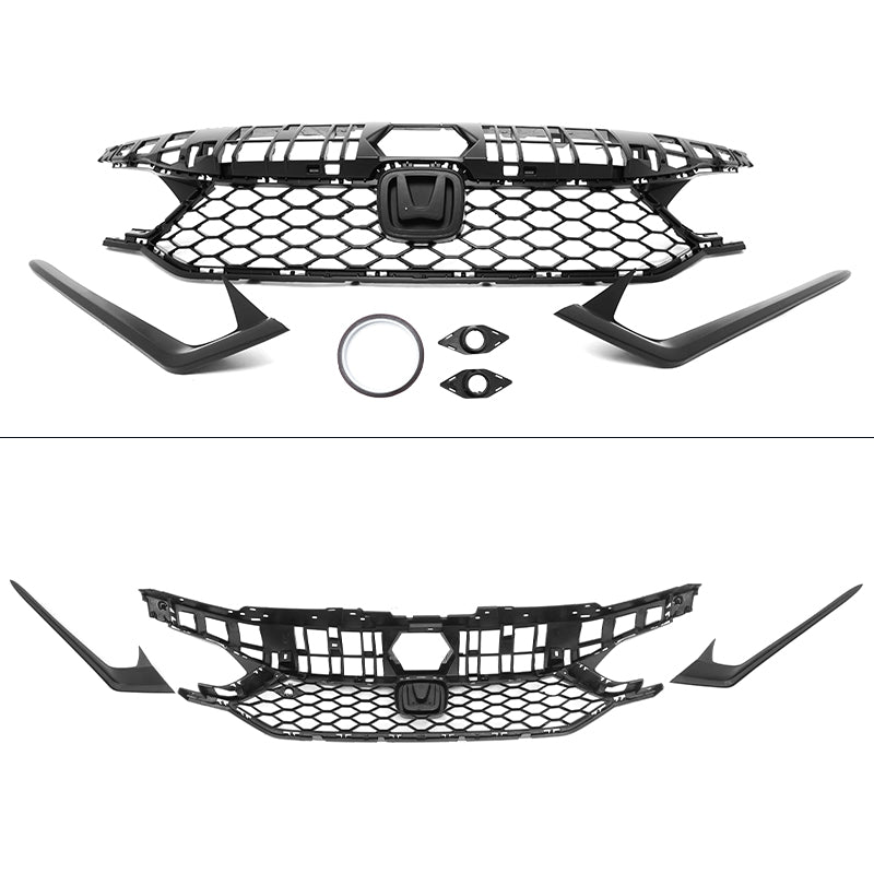 2025-2026 Honda Civic Front Bumper Upper Grille Matte Black Type R ABS