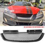2010-2012 Hyundai Genesis Coupe Honeycomb Style Front Bumper Upper Grille Replacement Carbon Fiber Print ABS