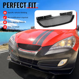 2010-2012 Hyundai Genesis Coupe Honeycomb Style Front Bumper Upper Grille Replacement Gloss Black ABS