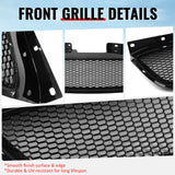 2010-2012 Hyundai Genesis Coupe Honeycomb Style Front Bumper Upper Grille Replacement Gloss Black ABS