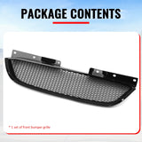 2010-2012 Hyundai Genesis Coupe Honeycomb Style Front Bumper Upper Grille Replacement Gloss Black ABS