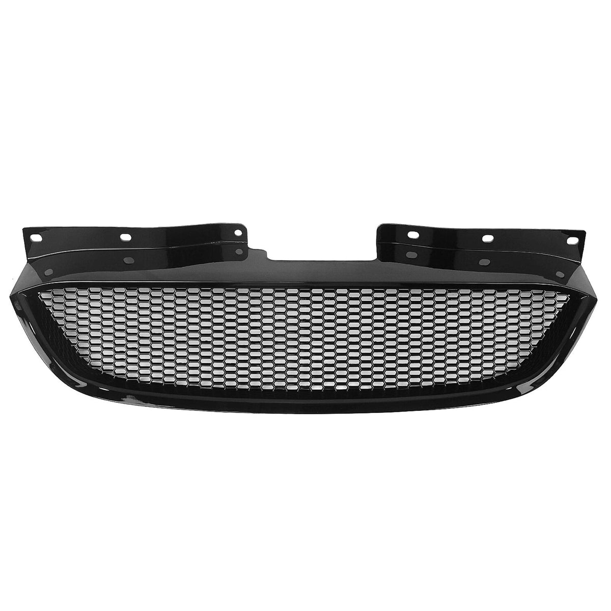 2010-2012 Hyundai Genesis Coupe Honeycomb Style Front Bumper Upper Grille Replacement Gloss Black ABS