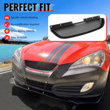 2010-2012 Hyundai Genesis Coupe Honeycomb Style Front Bumper Upper Grille Replacement Matte Black ABS