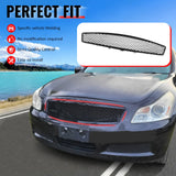 2007-2008 Infiniti G35 & 2009 G37 Sedan Honeycomb Style Front Bumper Upper Grille Replacement Gloss Black ABS
