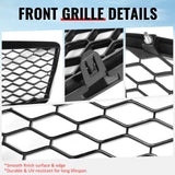 2007-2008 Infiniti G35 & 2009 G37 Sedan Honeycomb Style Front Bumper Upper Grille Replacement Gloss Black ABS