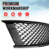 2008-2013 Infiniti G37 Coupe & 2014-2015 Q60 Honeycomb Style Front Bumper Upper Grille Replacement Gloss Black ABS