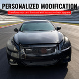 2008-2013 Infiniti G37 Coupe & 2014-2015 Q60 Honeycomb Style Front Bumper Upper Grille Replacement Gloss Black ABS