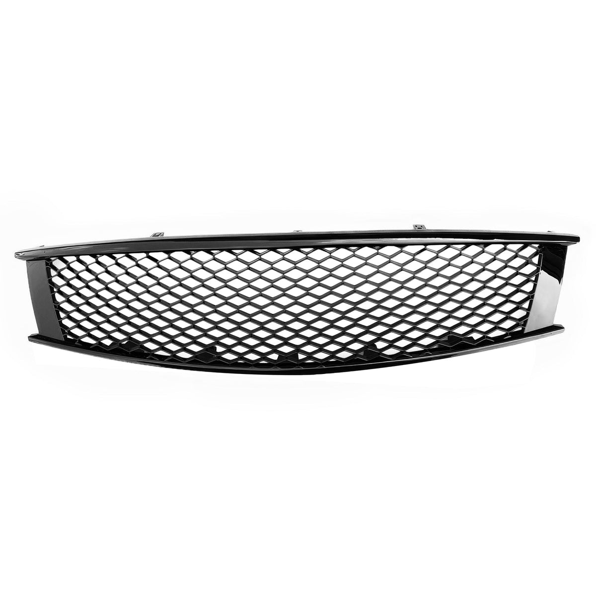 2008-2013 Infiniti G37 Coupe & 2014-2015 Q60 Honeycomb Style Front Bumper Upper Grille Replacement Gloss Black ABS