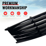 2008-2013 Infiniti G37 Coupe & 2014-2015 Q60 OE Style Front Bumper Upper Grille Replacement Gloss Black ABS