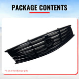 2008-2013 Infiniti G37 Coupe & 2014-2015 Q60 OE Style Front Bumper Upper Grille Replacement Gloss Black ABS