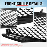 2010-2015 Infiniti G37 G25 Q40 Sedan Honeycomb Style Front Bumper Upper Grille Replacement Carbon Fiber Print ABS