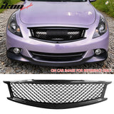 2010-2015 Infiniti G37 G25 Q40 Sedan Honeycomb Style Front Bumper Upper Grille Replacement Carbon Fiber Print ABS