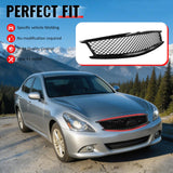 2010-2015 Infiniti G37 G25 Q40 Sedan Honeycomb Style Front Bumper Upper Grille Replacement Gloss Black ABS