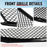 2010-2015 Infiniti G37 G25 Q40 Sedan Honeycomb Style Front Bumper Upper Grille Replacement Gloss Black ABS