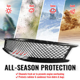 2010-2015 Infiniti G37 G25 Q40 Sedan Honeycomb Style Front Bumper Upper Grille Replacement Gloss Black ABS