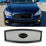 2011-2013 Infiniti M56 M35h M37& 2014-2015 Q70 Honeycomb Style Front Bumper Upper Grille Replacement Matte Black ABS
