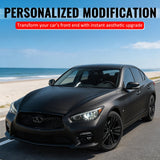2014-2017 Infiniti Q50 OE Style Front Bumper Upper Grille Frame Trim Replacement Carbon Fiber Print ABS
