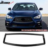 2014-2017 Infiniti Q50 OE Style Front Bumper Upper Grille Frame Trim Replacement Carbon Fiber Print ABS