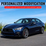 2018-2024 Infiniti Q50 OE Style Front Bumper Upper Grille Frame Trim Replacement Carbon Fiber Print ABS