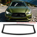 2018-2024 Infiniti Q50 OE Style Front Bumper Upper Grille Frame Trim Replacement Carbon Fiber Print ABS