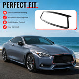 2017-2022 Infiniti Q60 OE Style Front Bumper Upper Grille Frame Trim Replacement Carbon Fiber Print ABS