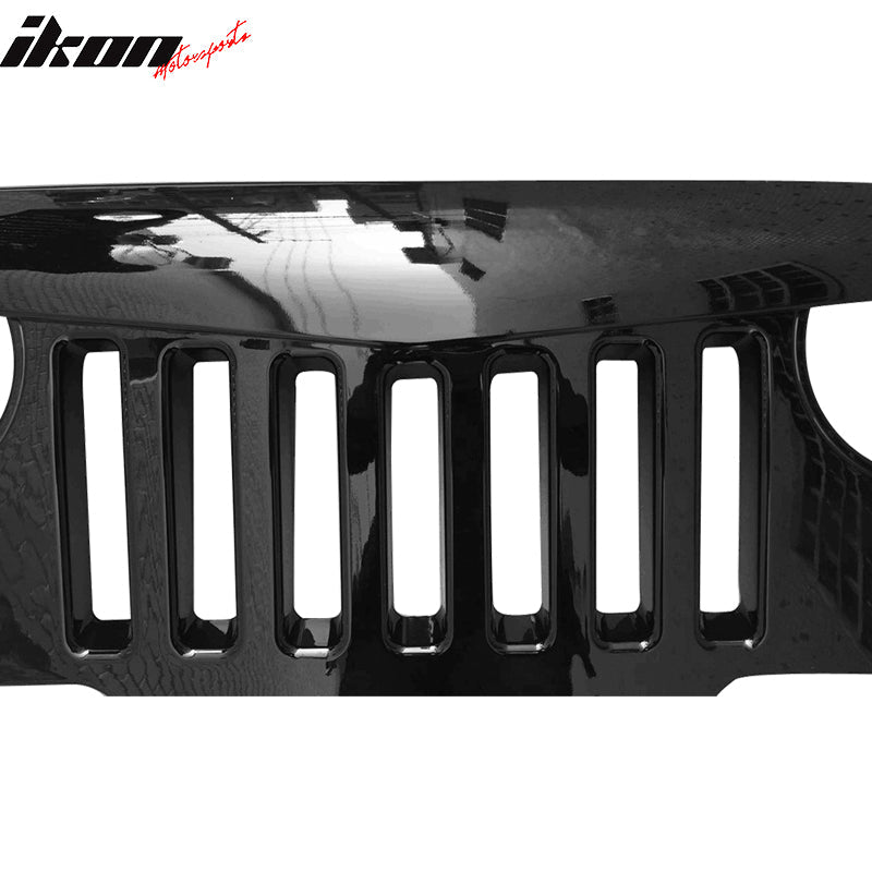 1997-2006 Jeep Wrangler TJ V1 Angry Bird Style Grille Gloss Black ABS