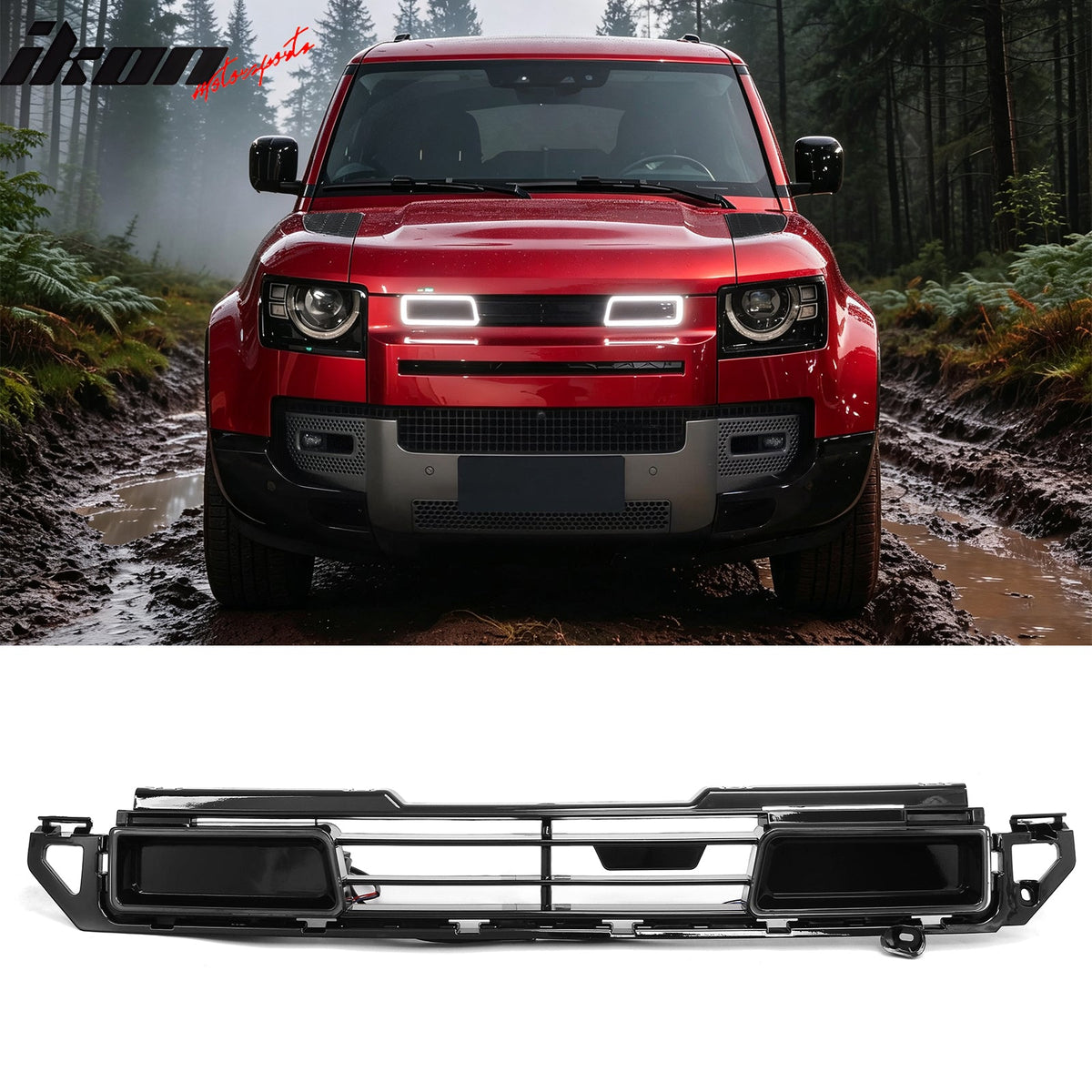 2020-2026 Land Rover Defender 90 110 130 IKON Style Gloss Black Grille ABS