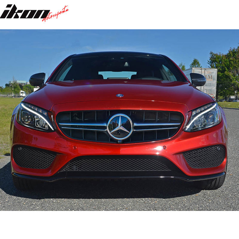 2015-2018 Benz W205 C-Class Vertical AMG Style Silver Front Grille