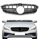2015-2018 Mercedes-Benz W205 Vertical Black Front Grille W Camera Hole