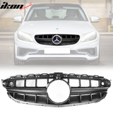 2015-2018 Mercedes-Benz W205 Vertical Black Front Grille W Camera Hole