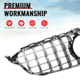 2015-2018 Mercedes-Benz W205 C-Class C63 AMG/C63 AMG S GTR Style Silver Replacement Front Bumper Hood Grille